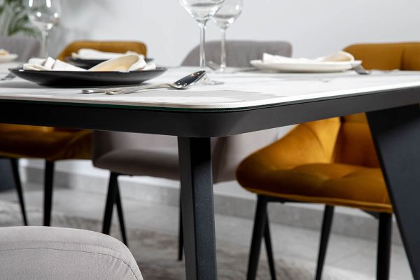 Стол Detroit 260х120х76 Laminam Bianco Statuario Venato (5 мм)