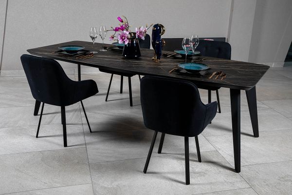Стіл Detroit 260х120х76 Laminam Naturali Noir Desir (5 мм)