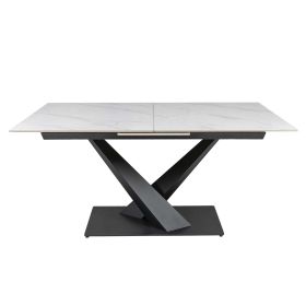 Стіл ENA 160(200)*90*75 Яскравий гірський камінь+чорний пісок, глянцеве покр.(CN003) к-кт(1-3)