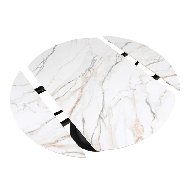 Стол LITO 80(130)*130*77 Золотой с белым+песчано-черным, матовое покр.(CN004) к-кт(1-3) - фото 4