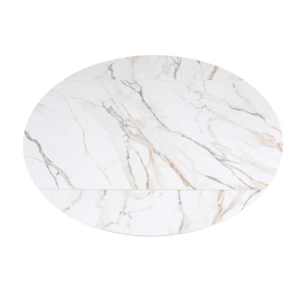 Стол LITO 80(130)*130*77 Золотой с белым+песчано-черным, матовое покр.(CN004) к-кт(1-3) - фото 6