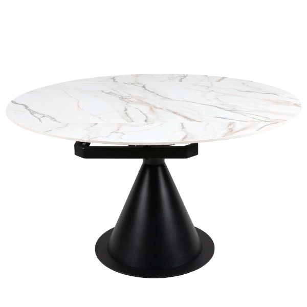 Стол LITO 80(130)*130*77 Золотой с белым+песчано-черным, матовое покр.(CN004) к-кт(1-3)