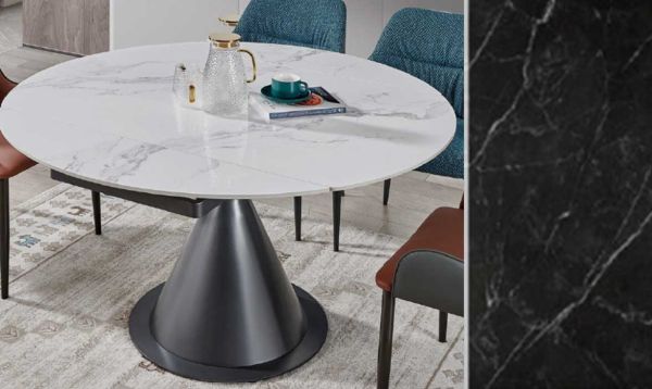 Стол LITO 80(130)*130*77 Черный+песочно черный, матовое покр.(CN010) к-кт(1-3) - фото 9