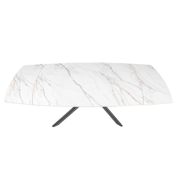 Стіл MYRA 160(240)*90*77 Золотий з білим+піщано-чорний, матове покр.(CN004) к-кт(1-2)