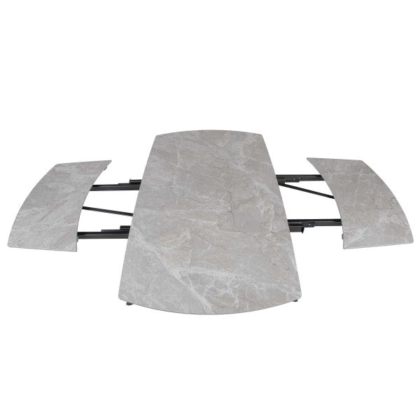 Стіл MYRA 160(240)*90*77 Сірий Ермес+чорний пісок, матове покр.(CN013) к-кт(1-2) - фото 2