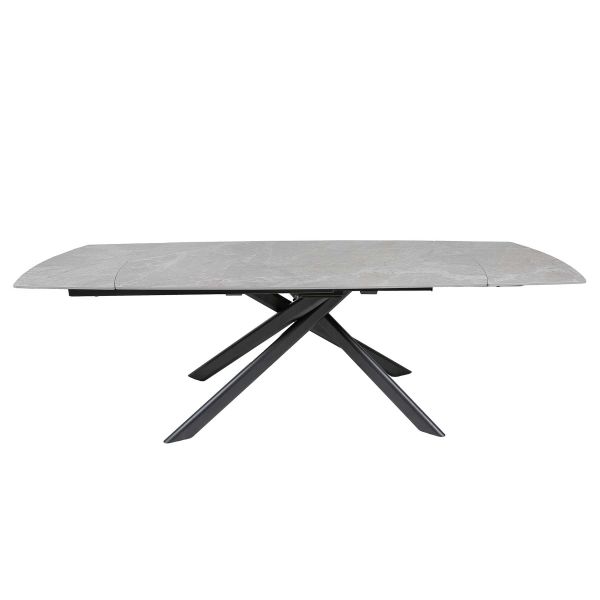 Стіл MYRA 160(240)*90*77 Сірий Ермес+чорний пісок, матове покр.(CN013) к-кт(1-2)