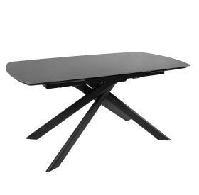 Стіл MYRA 160(240)*90*77 Темно сірий+пісочно чорний, матове покр.(CN011) к-кт(1-2)