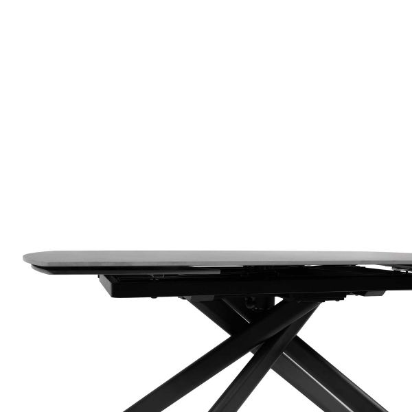 Стіл MYRA 160(240)*90*77 Темно сірий+пісочно чорний, матове покр.(CN011) к-кт(1-2)