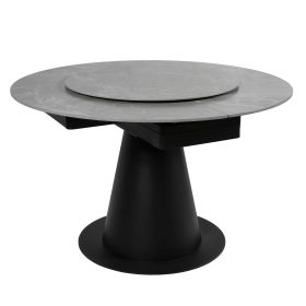 Стіл YONA 120(155)*75*75 Сірий Ермес+чорний пісок, матове покр.(CN013) к-кт(1-3)