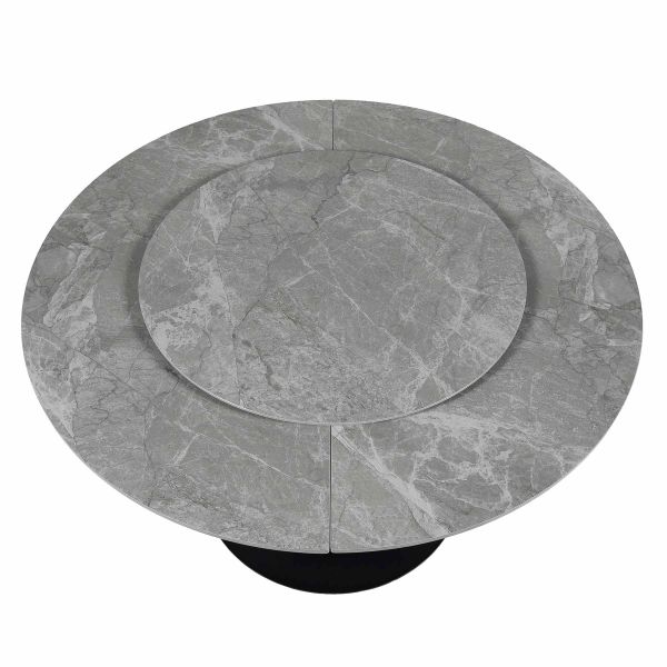 Стіл YONA 120(155)*75*75 Сірий Ермес+чорний пісок, матове покр.(CN013) к-кт(1-3)