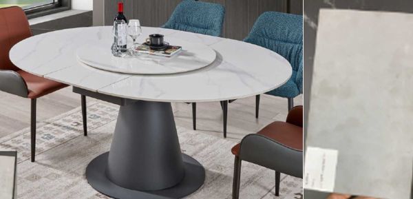 Стіл YONA 120(155)*75*75 Сірий Ермес+чорний пісок, матове покр.(CN013) к-кт(1-3) - фото 8