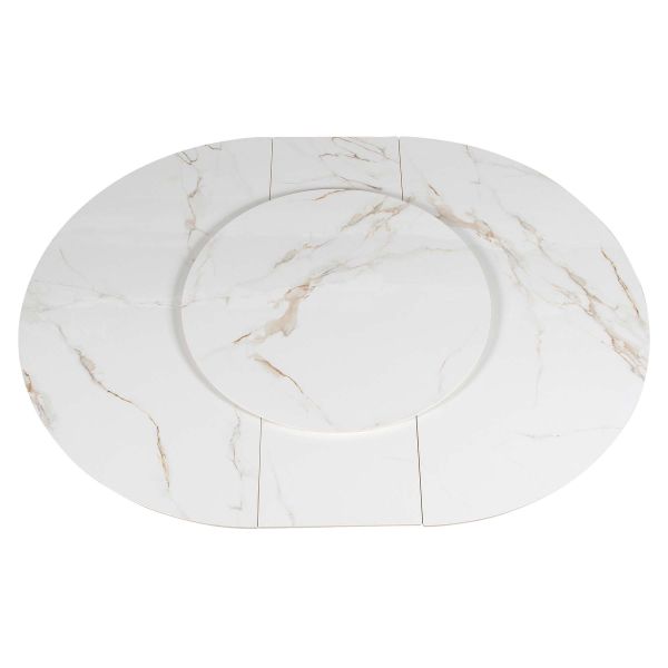 Стіл YONA 120(155)*75*75 Яскраве золото+чорний пісок, глянцеве покр.(CN002) к-кт(1-3) - фото 3