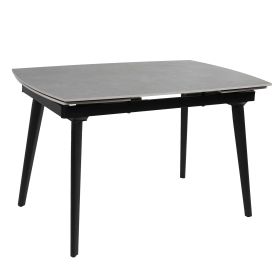 Стіл ZELOS 120(180)*80*75 Темно сірий+пісочно чорний, матове покриття (CN012)