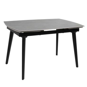 Стол ZELOS 120(180)*80*75 Темно серый+песочно-черный, матовое покрытие (CN012)