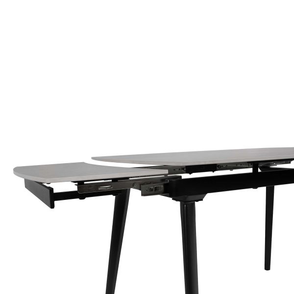 Стіл ZELOS 120(180)*80*75 Темно сірий+пісочно чорний, матове покриття (CN012)