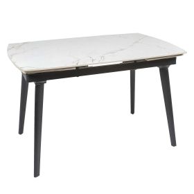 Стол ZELOS 120(180)*80*75 Яркое золото+черный песок, глянцевое покрытие (CN002)