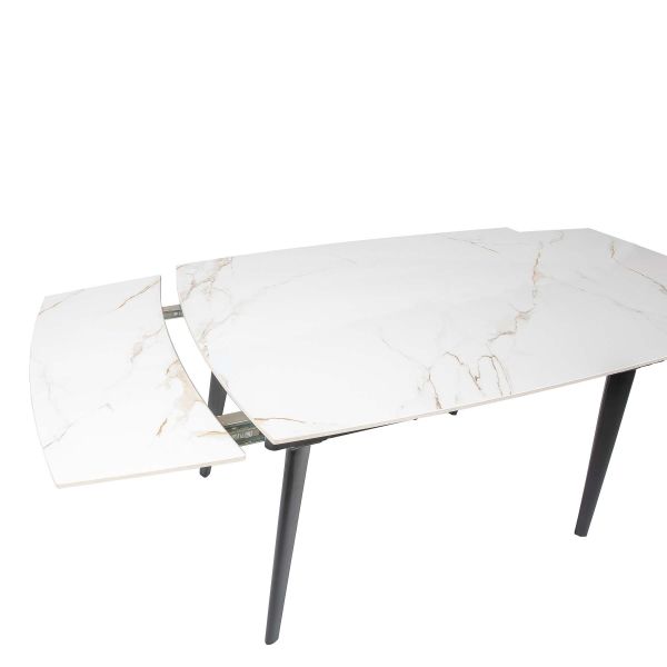 Стол ZELOS 120(180)*80*75 Яркое золото+черный песок, глянцевое покрытие (CN002) - фото 5