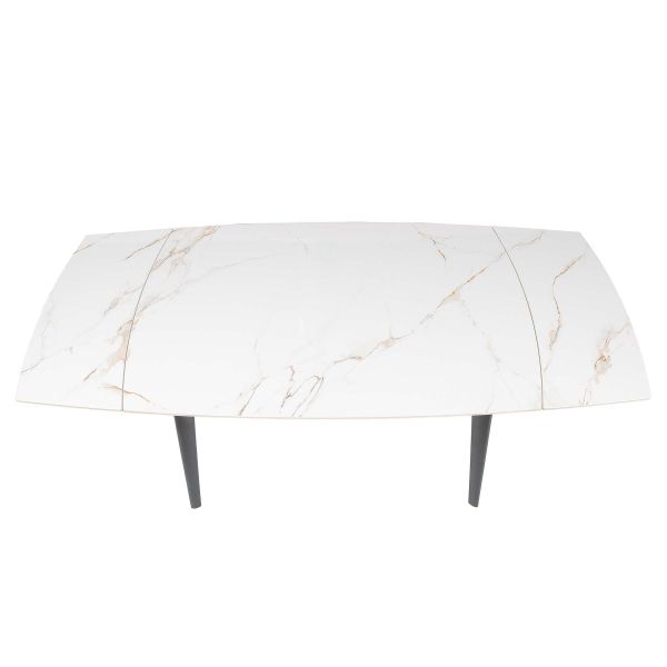 Стол ZELOS 120(180)*80*75 Яркое золото+черный песок, глянцевое покрытие (CN002) - фото 3