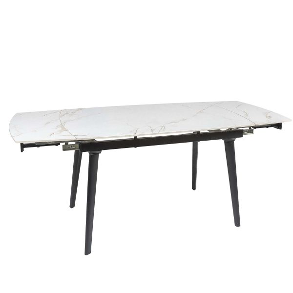 Стол ZELOS 120(180)*80*75 Яркое золото+черный песок, глянцевое покрытие (CN002) - фото 2