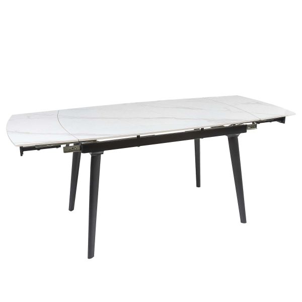 Стол ZELOS 120(180)*80*75 Яркий горный камень+черный песок, глянцевое покрытие (CN003) - фото 2