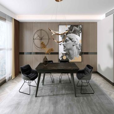 Стол АТЛАНТА 140(180)*80*76 Laminam Naturali Noir Desir (5 mm)