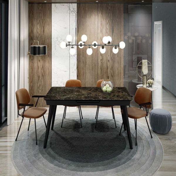 Стіл АТЛАНТА 160(200)*80*76 Laminam Emperador Extra (5 mm)