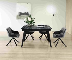 Стіл Денвер 120(160)*80*76 Namibia Black (9 mm)