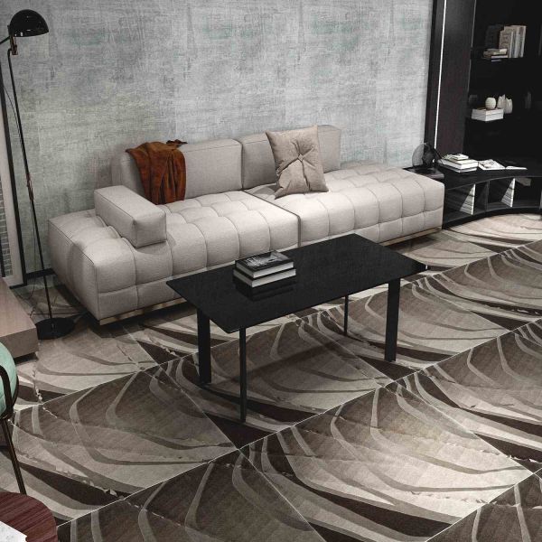 Стіл журнальний Kali 120x60x45 Скло чорне (9mm) Rodos