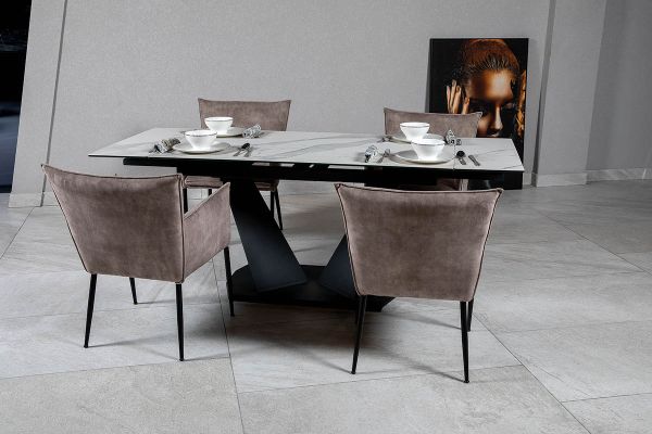 Стол Луара 160(240)*90*76 Laminam Bianco Statuario Venato (3 мм) - фото 2