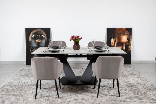 Стіл Луара 160(240)*90*76 Laminam Invisible white (5 mm) - фото 4