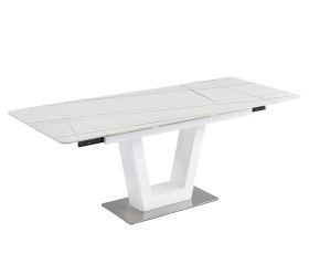 Стіл обідній OKT-2319 1400(2000)*800*760 Матове покриття Біле золото Hestia