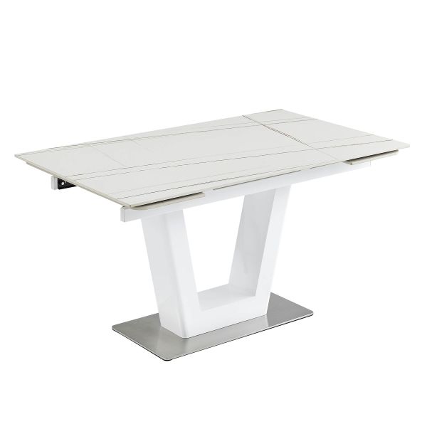 Стіл обідній OKT-2319 1400(2000)*800*760 Матове покриття Біле золото Hestia - фото 3