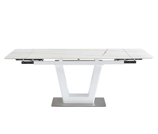 Стіл обідній OKT-2319 1400(2000)*800*760 Матове покриття Біле золото Hestia