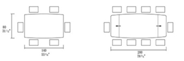 Стіл обідній OKT-2319 1400(2000)*800*760 Матове покриття Біле золото Hestia - фото 2