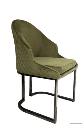 Стілець обідній DC077 Чорна титанова нержав.сталь, поліуретан Смарагдовий Vetro mebel
