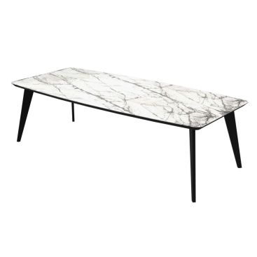 Стол Detroit 240х100х76 Laminam Invisible white (5 мм)