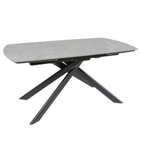 Стіл MYRA 160(240)*90*77 Сірий Ермес+чорний пісок, матове покр.(CN013) к-кт(1-2)