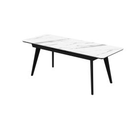 Стіл АТЛАНТА 160(200)*80*76 Laminam Bianco Statuario Venato (5 mm)