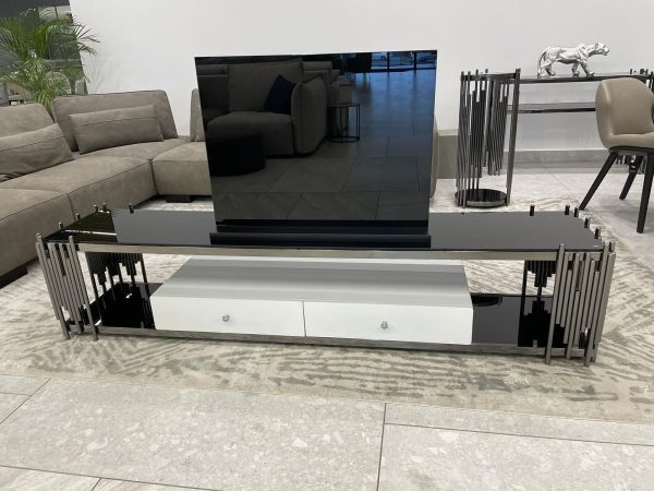 Тумба під телевізор TS027 чорний титан ,нержавіюча сталь - фото 3