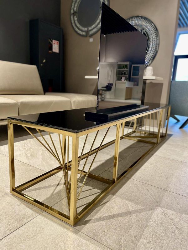 Тумба під телевізор TS026 золота нержавіюча сталь