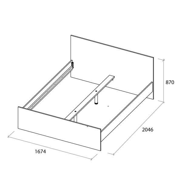 Ліжко Tessa 1600 без ламелі (1-3)