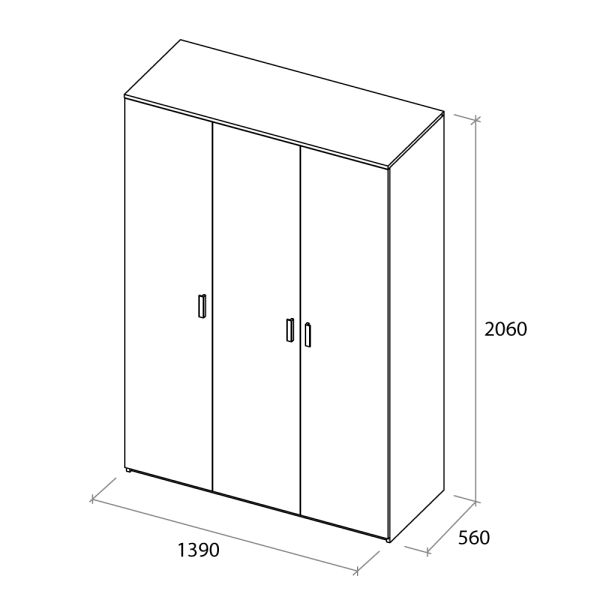 Шафа для одягу, 3-х дверна TESSA (1-4)