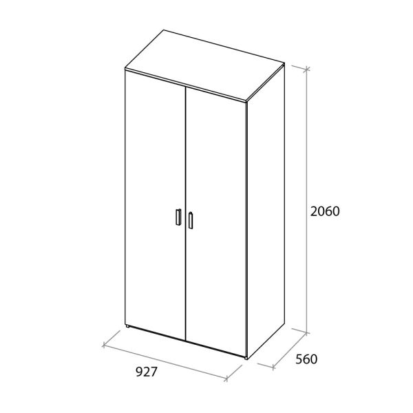 Шафа для одягу, 2-х дверна (1-3)