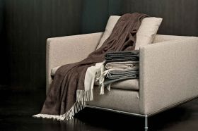 Плед Dolomiti Throws 130х180 Ivory/ espresso Signoria