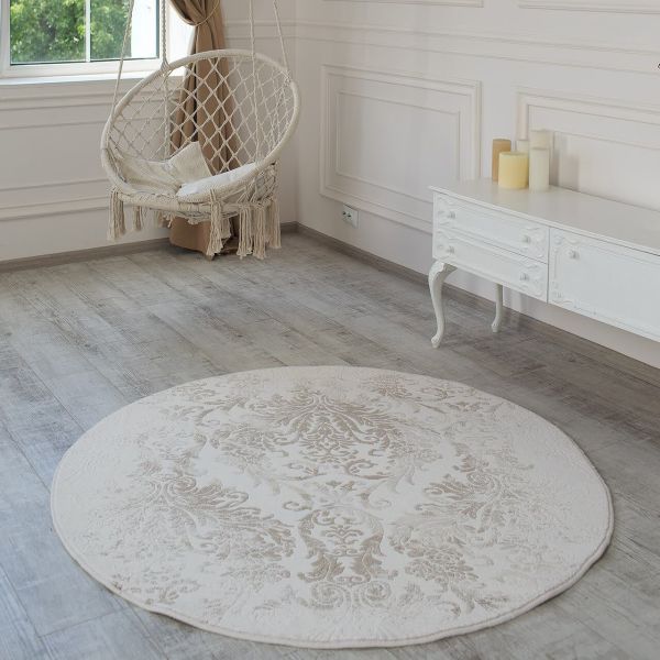 Килим VALS 0503A 2,5х2,5 IVORY / D.BEIGE Круг КЛАСТ - фото 3