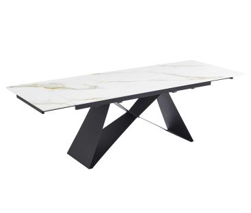 Обідній стіл OKT-2295 1800(2400)*900*760 Глянцеве покриття Kass gold white Hestia