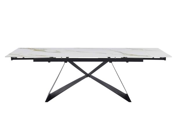 Обідній стіл OKT-2295 1800(2400)*900*760 Глянцеве покриття Kass gold white Hestia