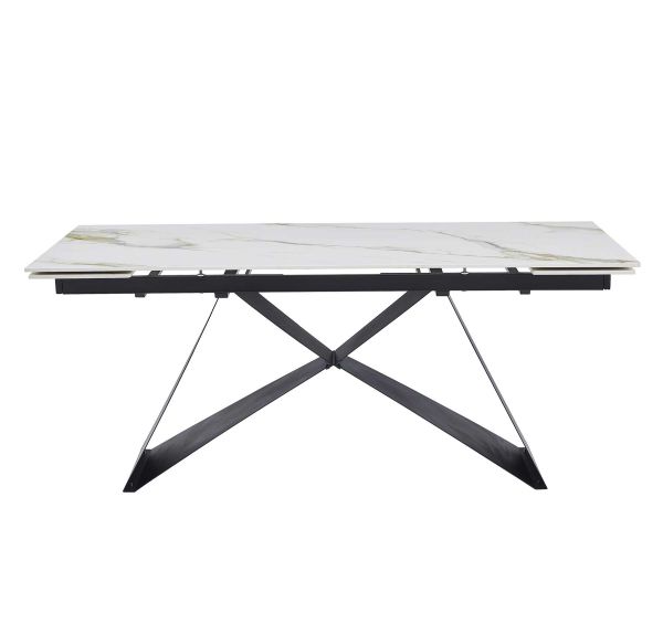 Обідній стіл OKT-2295 1800(2400)*900*760 Глянцеве покриття Kass gold white Hestia - фото 7