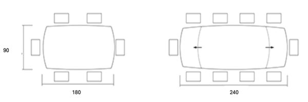 Обідній стіл OKT-2295 1800(2400)*900*760 Глянцеве покриття Kass gold white Hestia - фото 4