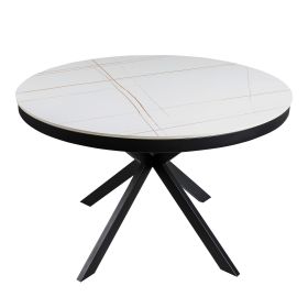 Обідній стіл OKT-2350 1200*760 Матовий білий, золото Hestia